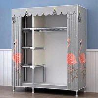 simple fabric wardrobes bedroom closets modern folding portable storage cabinet wardrobes armoire guarda roupa home furniture 5