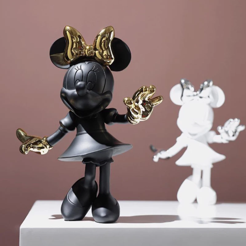 

Disney 29cm Welcome Minnie Mouse Action Figure Collection Doll Fashion Room Ornaments Simple Modern Mickey Decoration Model