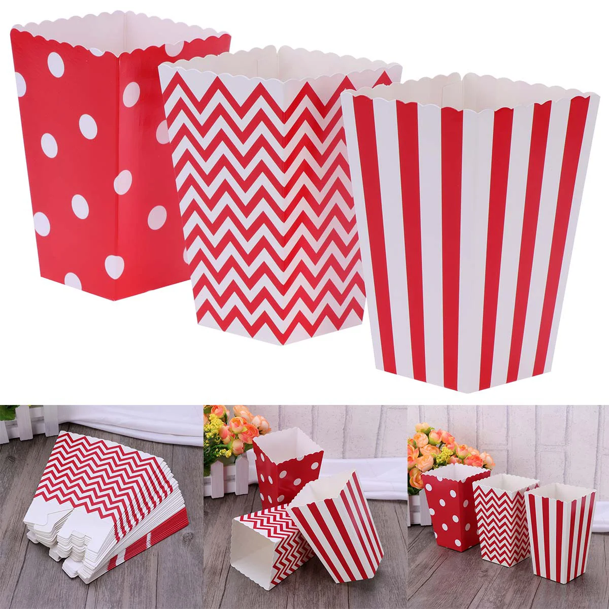 

Popcorn Movie Night Boxes Bags Supplies Container Seasoning Paper Cartons Bucketsalt Oil Bowls Candy Box Flavacol Snack Party