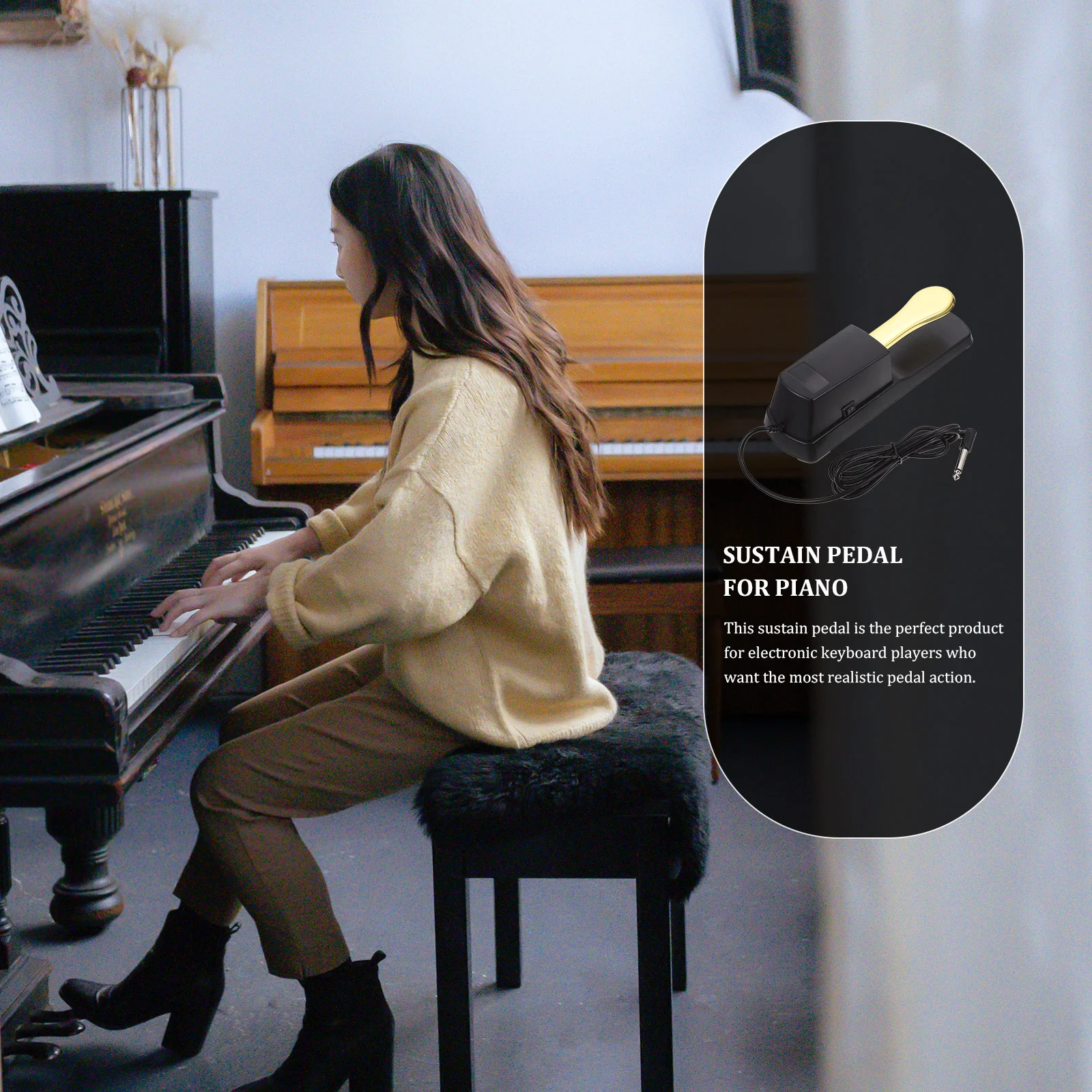 Педаль фортепиано портативная клавиатура Sustain аксессуары электронная ножка абс