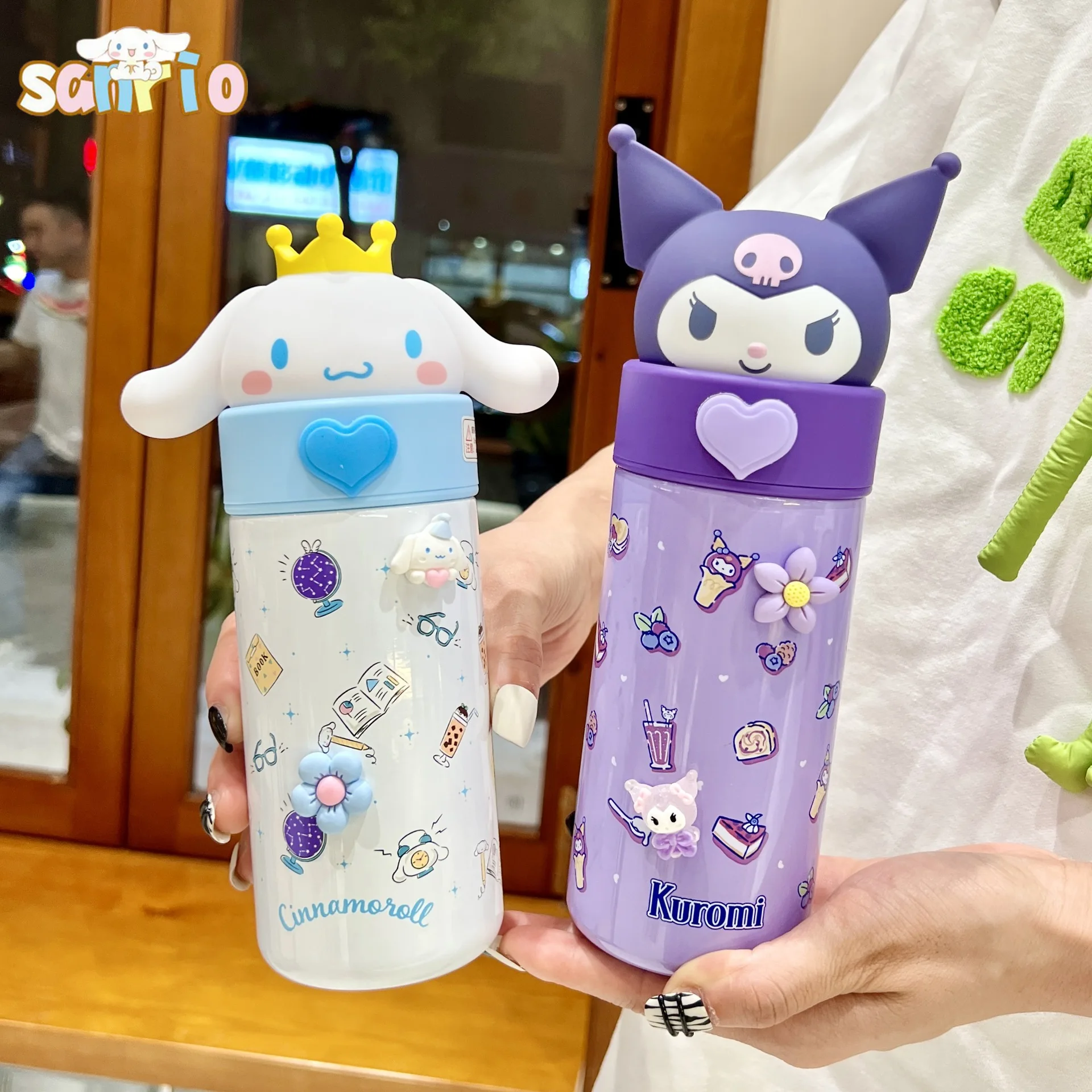 

Sanrio Animes Kuromi Cinnamoroll My Melody Kids Doll Thermos Cup Student Portable Stainless Steel Kettle Vacuum Insulated Mug