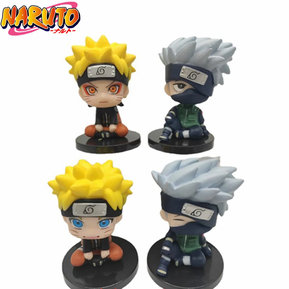 

4pcs/set Naruto Anime Figure Hatake Kakashi Q.ver Uzumaki Naruto Shippuden Figurine Collectible Anime Action Figures Toy