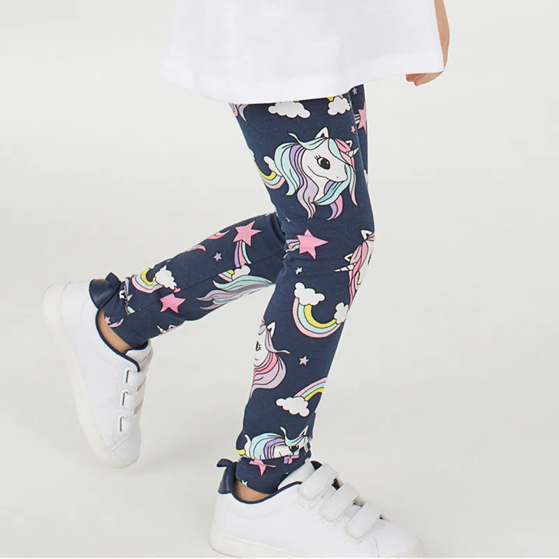 

Spring Girls Leggings Cotton Trousers Fille Kids Pants Girls Pants Skinny Print Cartoon Pattern Children Leggings Trousers