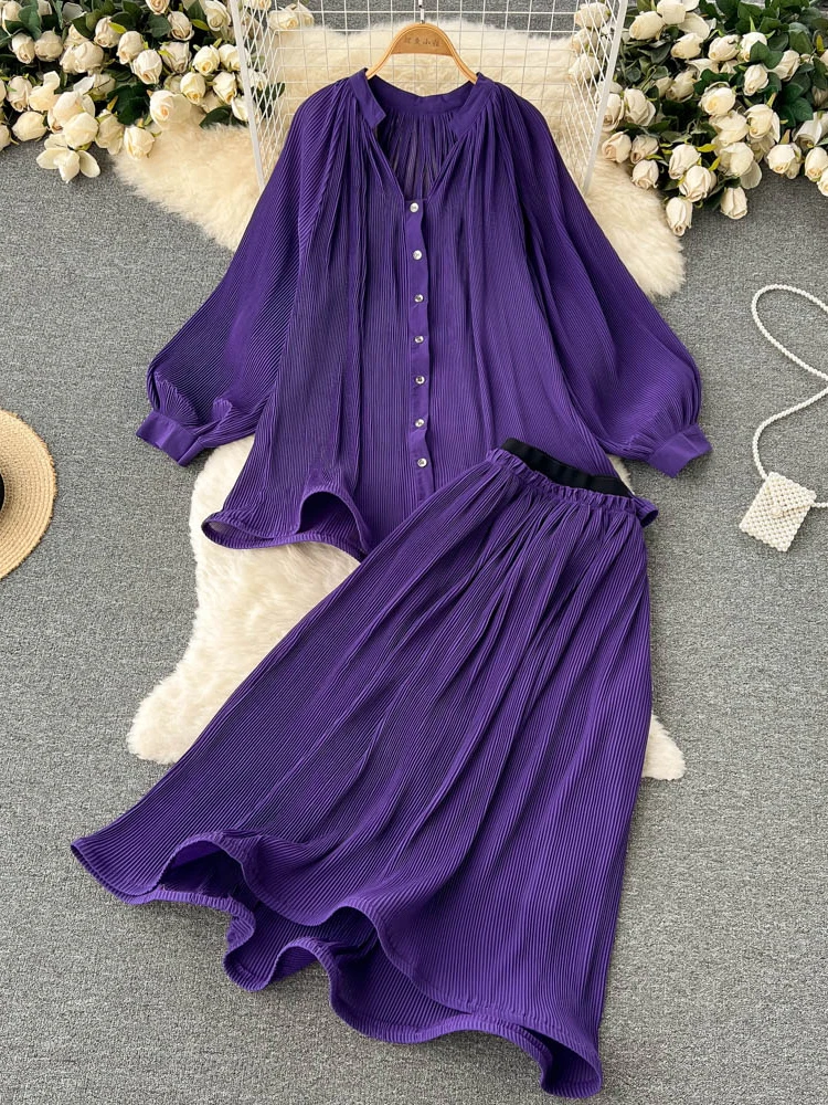 Женский драпированный комплект из 2 предметов элегантная однобортная блузка с