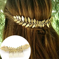 new silver color gold color metal leaf hair clip girls hairpin barrette flowers rhinestone hair comb hairpins women accessories