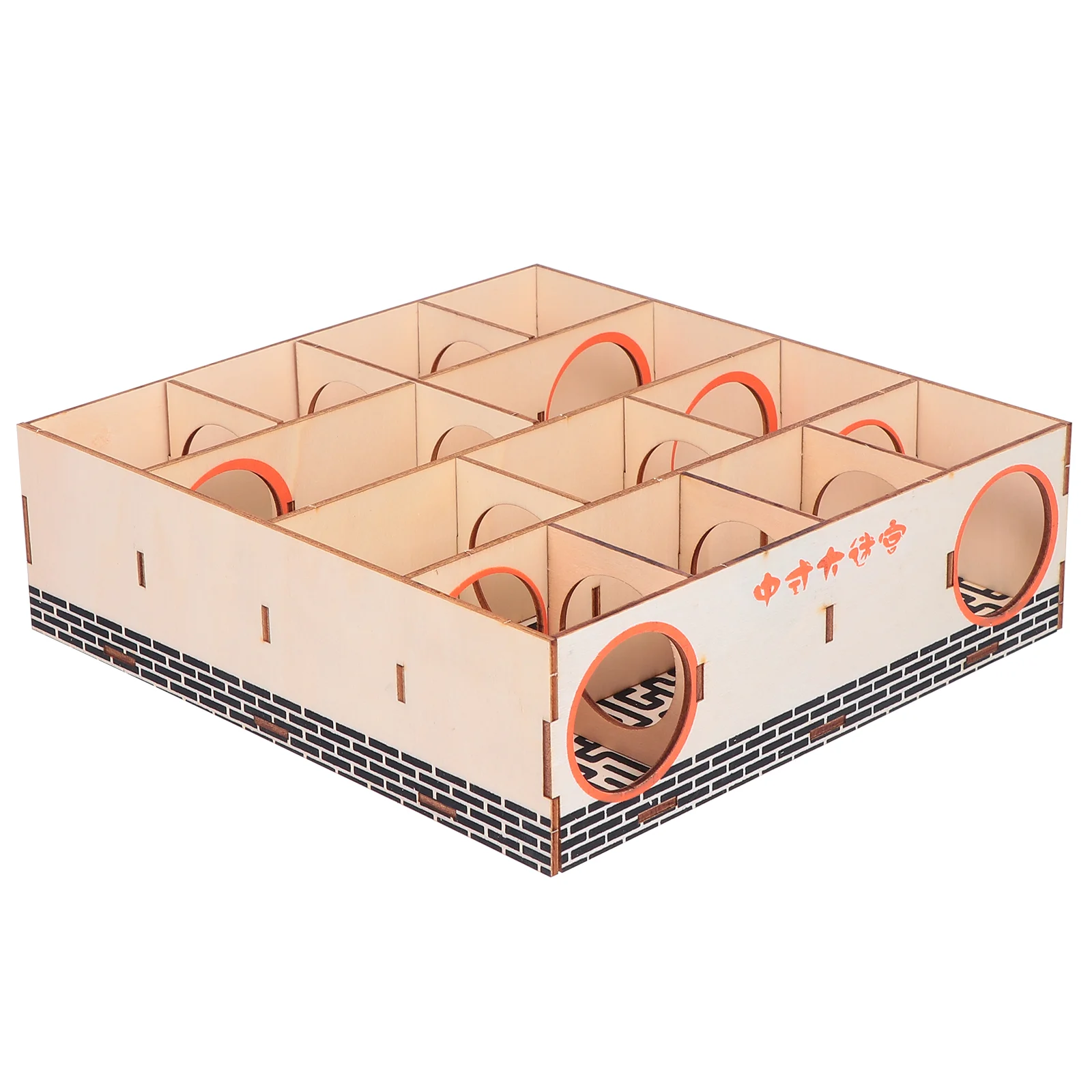 

Wooden Jigsaw Puzzles Tunnel, Small Animals Activity Gerbil Labyrinth Dwarf Hamster Play Toys Maze Tunnel Mice Wooden Funny