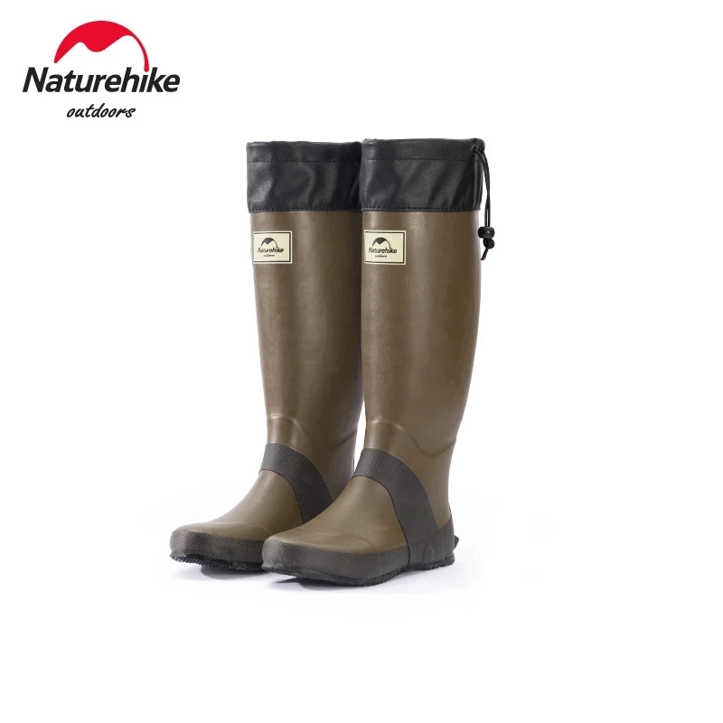 

Naturehike Rubber Anti Slip Rain Shoes High Tube Woman/Man Ultralight Knee-High Adjustable Outdoor Rainproof Boots NH21FS020