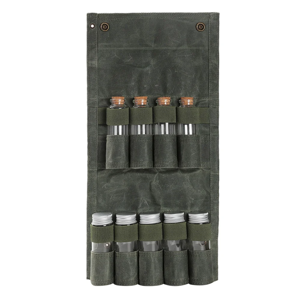 

1Set Waterproof Spice Bag Seasoning Organizer Canvas Spice Holder Mini Spice Bottles for Outdoors Cooking
