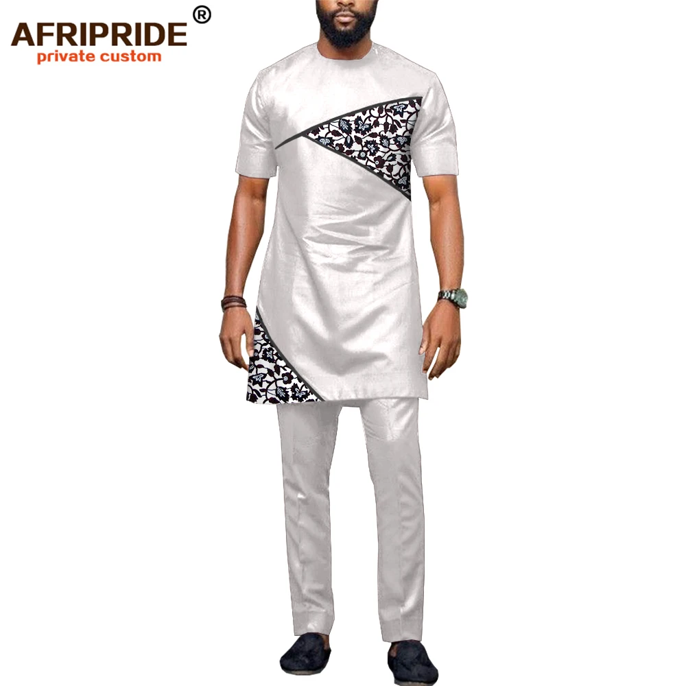 African Men Clothing Dashiki Tops and Ankara Pants 2 Piece Suits Print Outfits Casual Blouse Shirts AFRIPRIDE A1816002