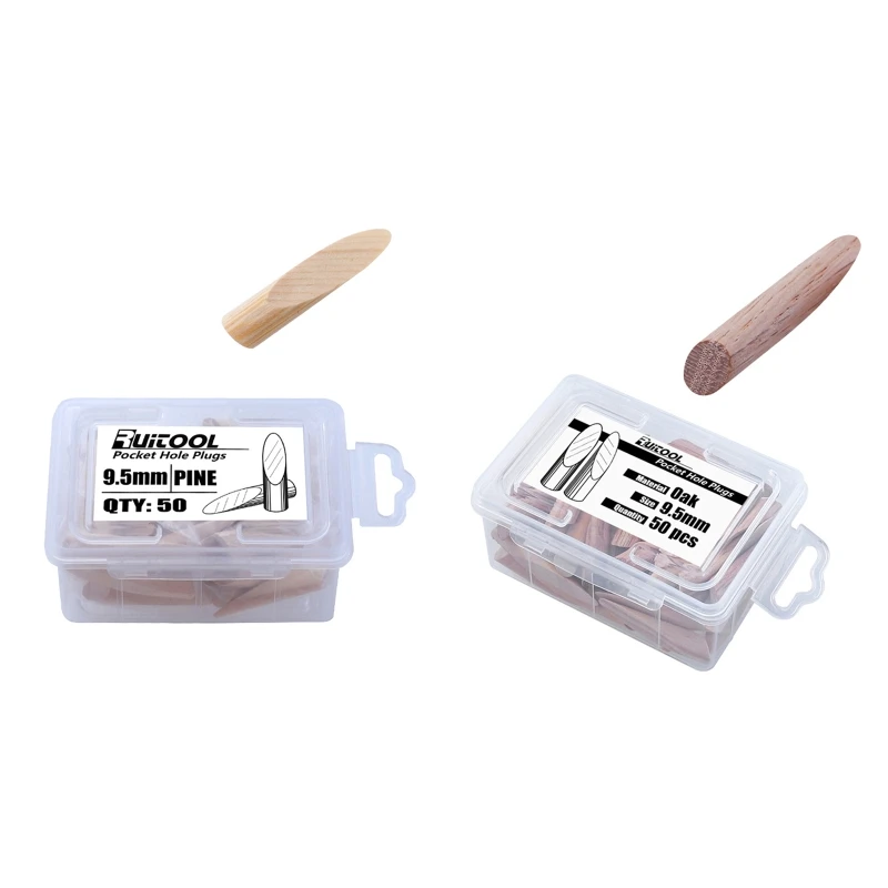

Pocket Hole Plugs 50PCS Drilling Pocket Hole Plug with Storage Box Solid/Soft