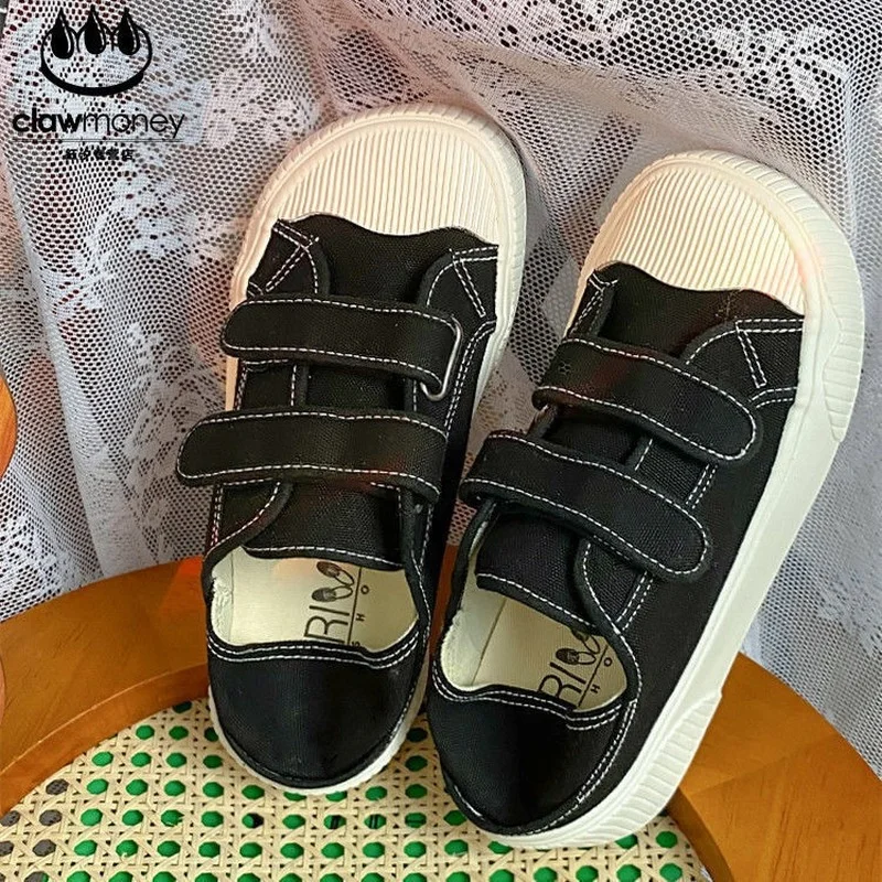 QWEEK White Casual Vulcanize Shoes Women's Sneakers 2023 Korean New Summer Platform Flat Sports Canvas Running Rubber Tennis