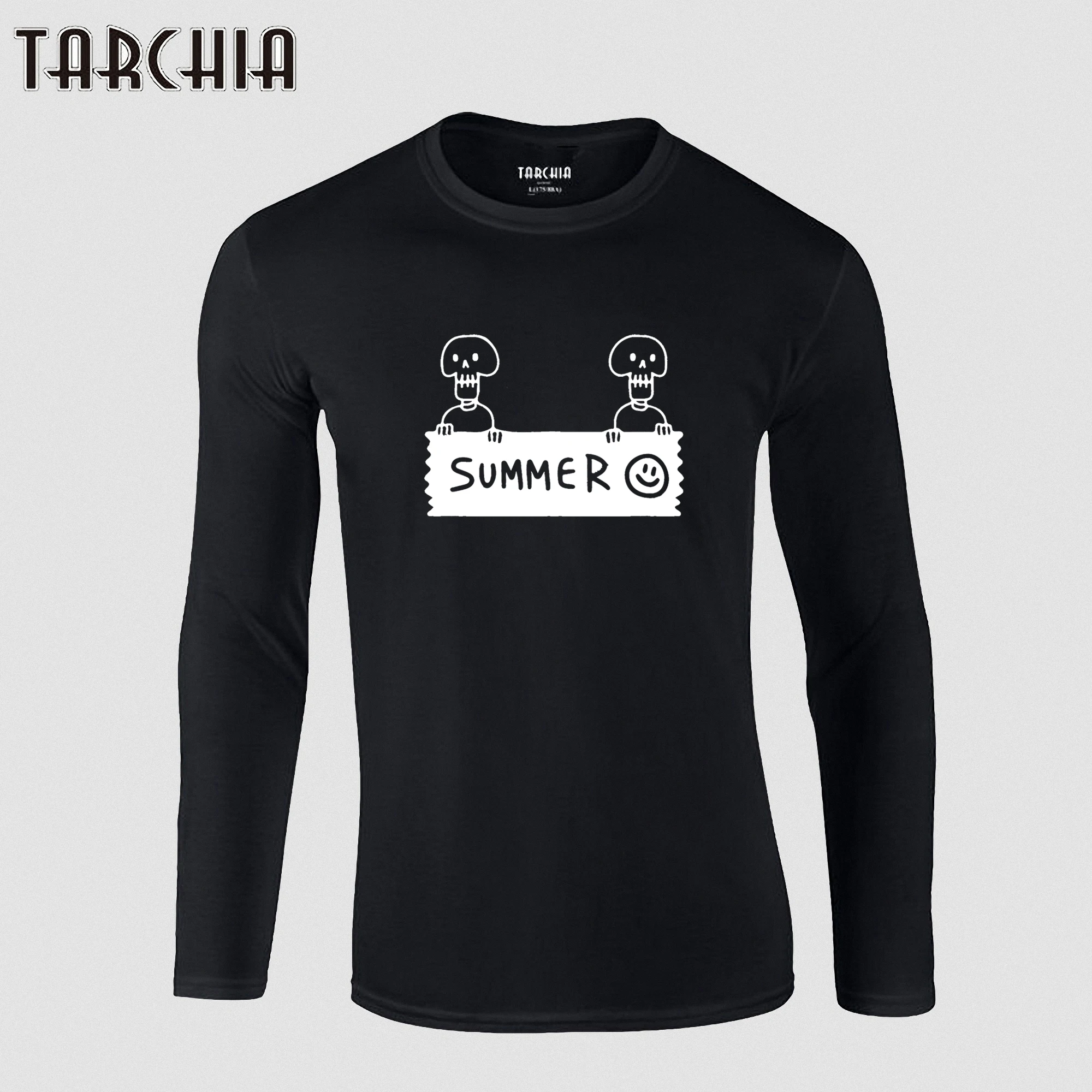 

Футболка TARCHIA мужская с длинным рукавом, тенниска с принтом, Повседневная брендовая одежда, лето 2021