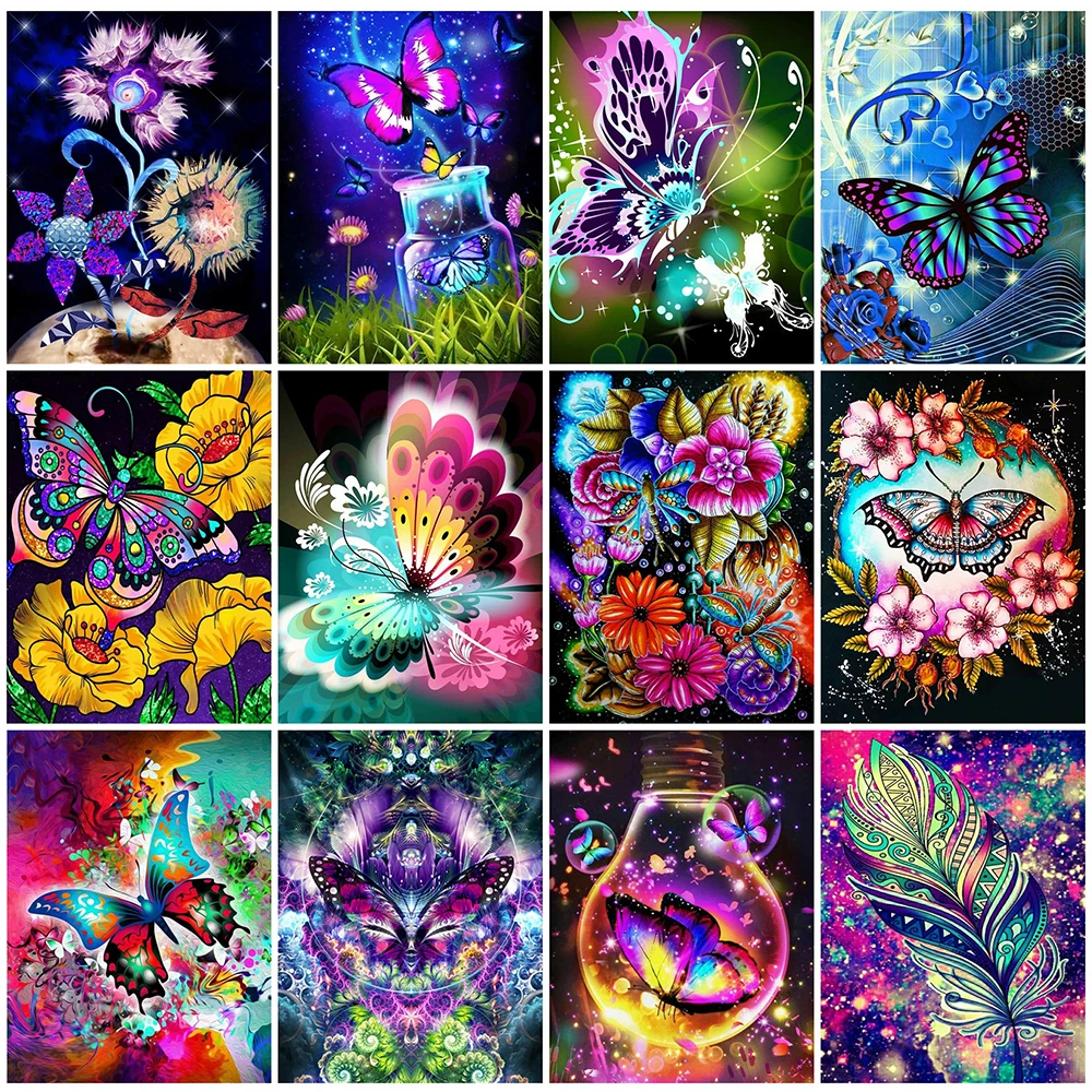 

EverShine полная площадь алмазная мозаика бабочка вышивка крестиком 5д алмазная вышивка цветы рукоделие живопись животные стены декор