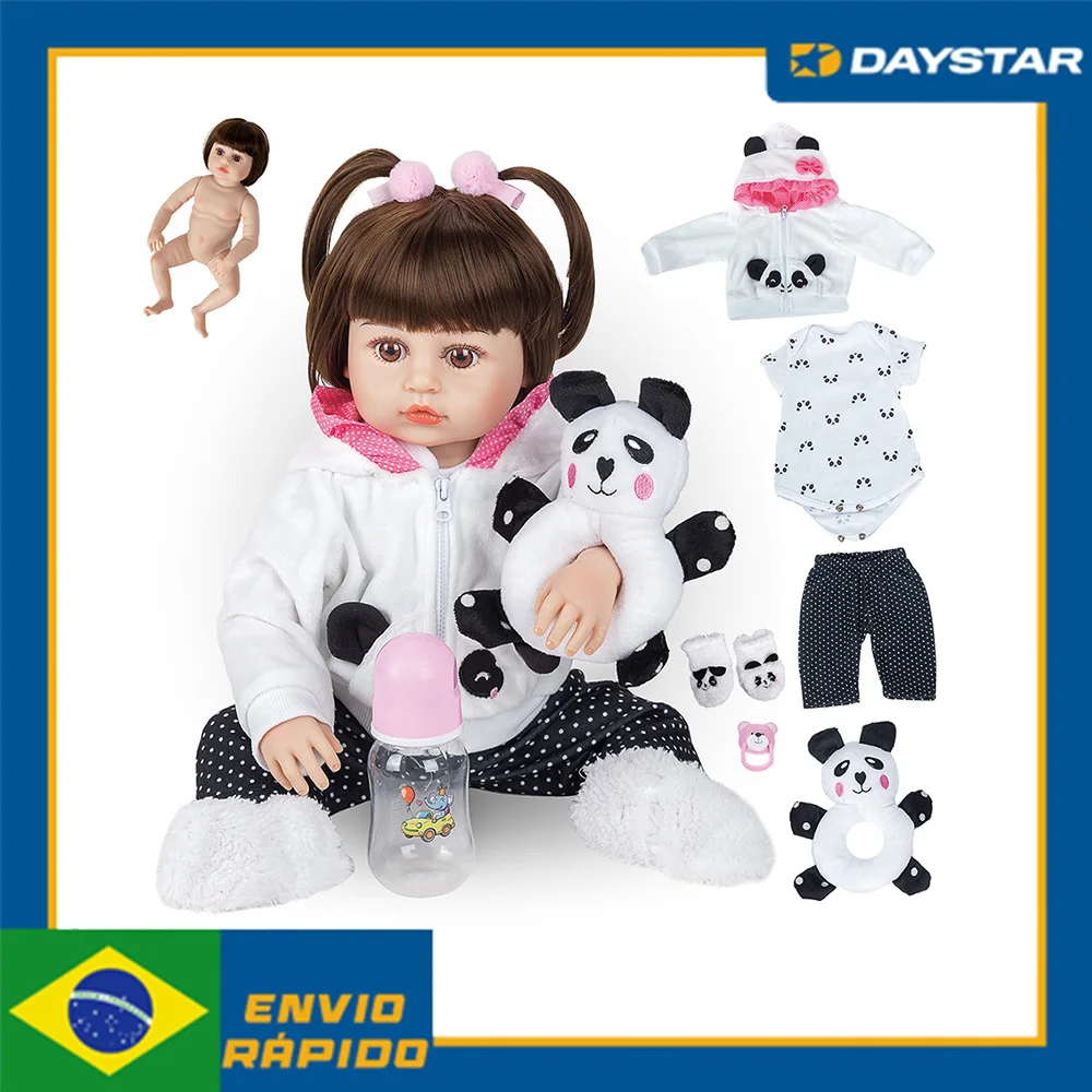 

Reborn Baby Doll 48CM Girl Silicone Body Can Give Bath Gift for Children