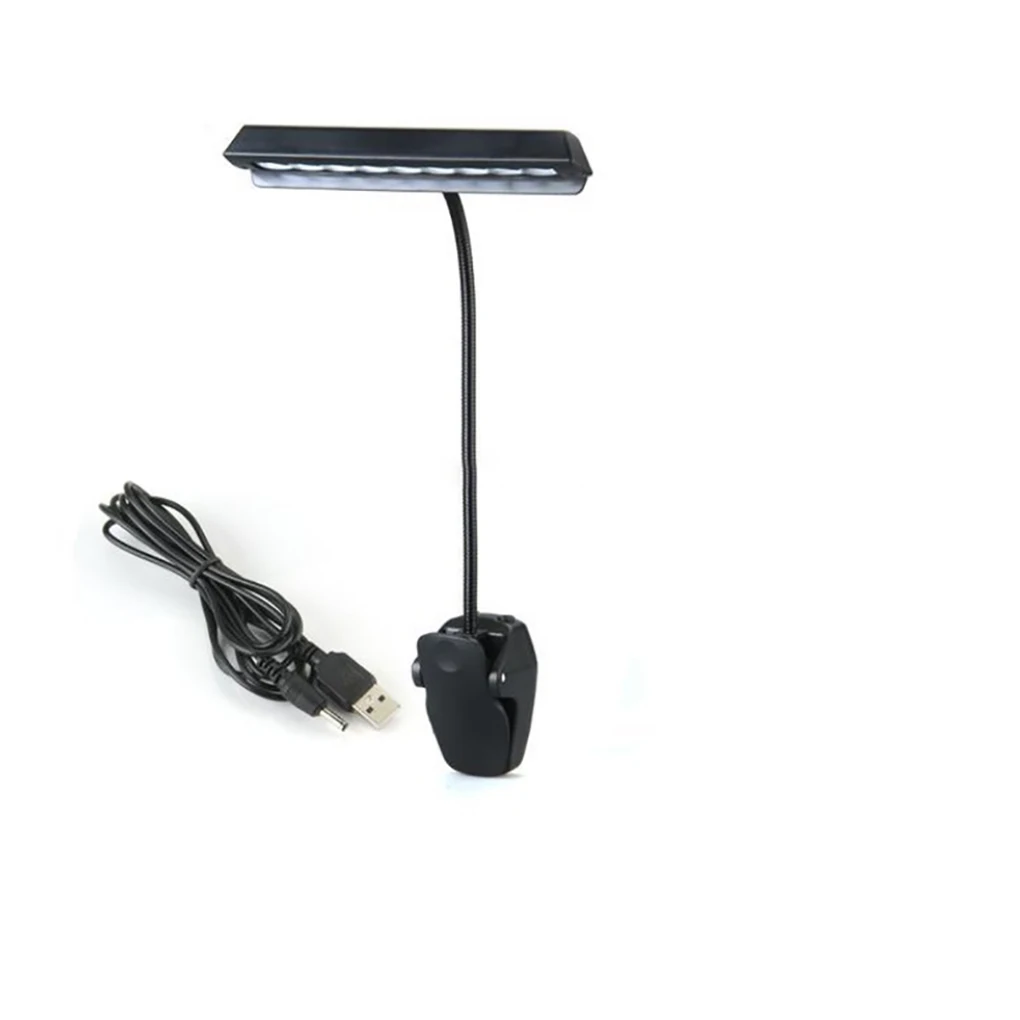

LED High Brightness Music Stand Dimmable Light Clip-on Book Reading Lamp with Flexible Neck Travel Lighting Piano Players