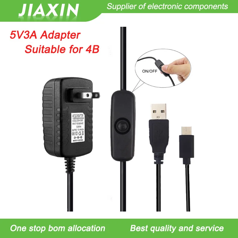 Адаптер питания Raspberry Pi 4B 5 В 3 А Интерфейс Type-C Разъем 4-го поколения B