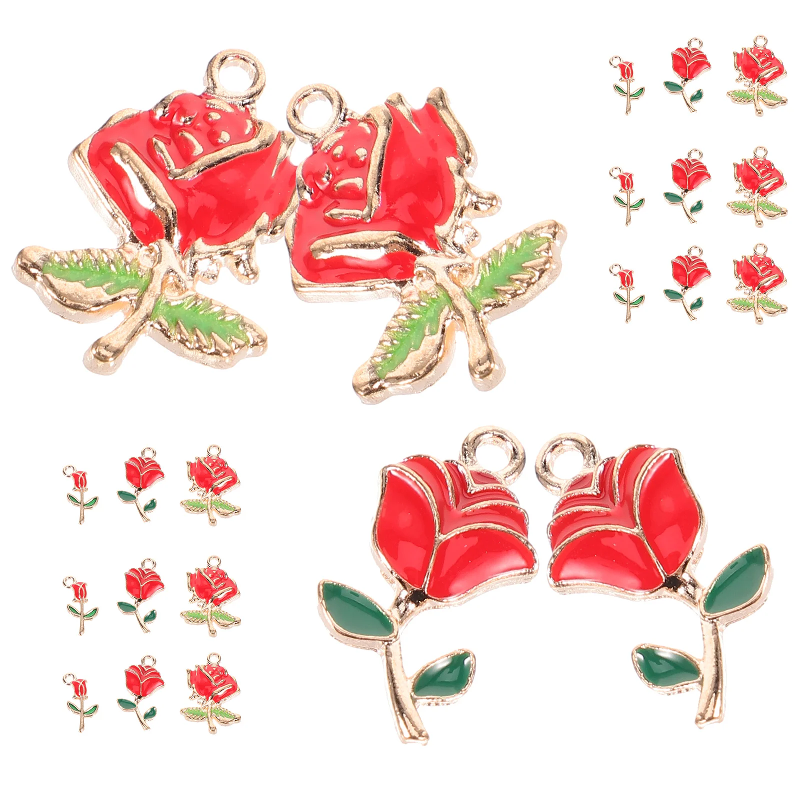 

30Pcs Floral Charms Rose Shaped Pendants Jewelry Charms DIY Earrings Accessories
