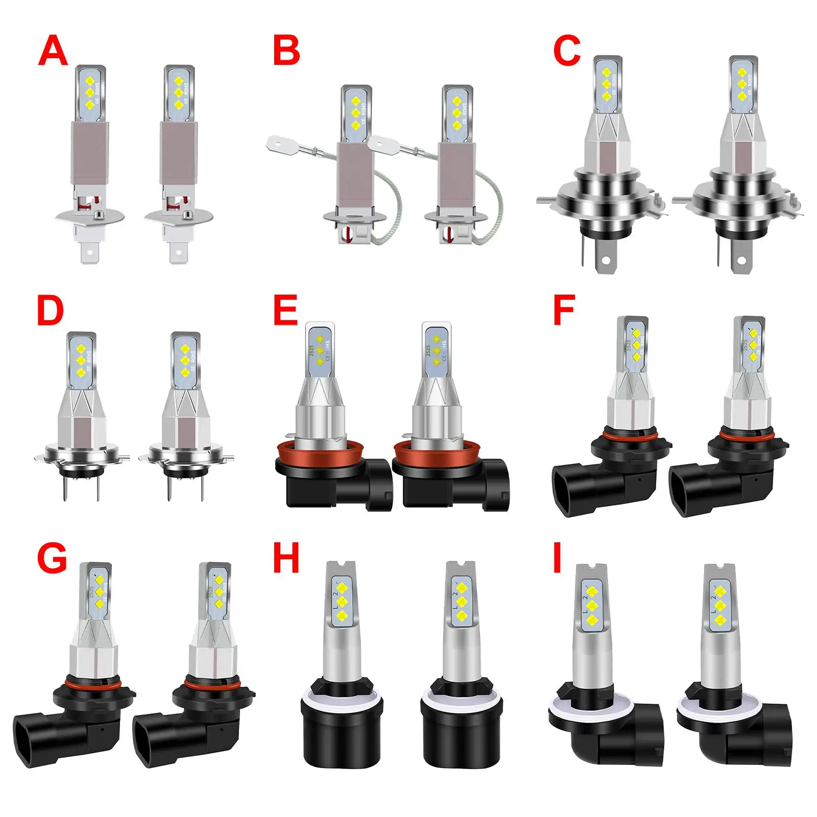 

2 Pieces LED Lamp Bulbs 1200LM DC 12V for Car Replacement Spare Parts