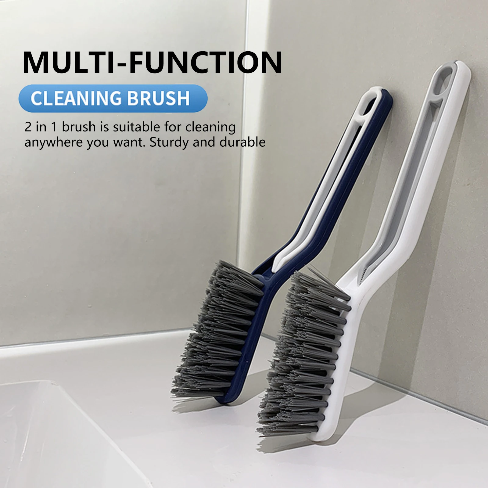 2pcs Shower Door Rail Cleaning Brushes Hide Dirt Clip 2-in-1 Sink Bathtub Scrubbers Hangable Household Tools |