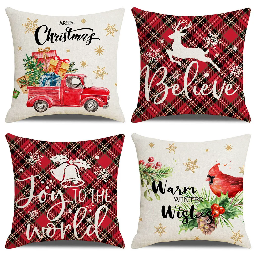 

Чехол на рождественскую подушку, чехол на новогоднюю подушку, пылезащитный чехол, Декор, атмосферы, праздничное украшение, диван, стул, комн...