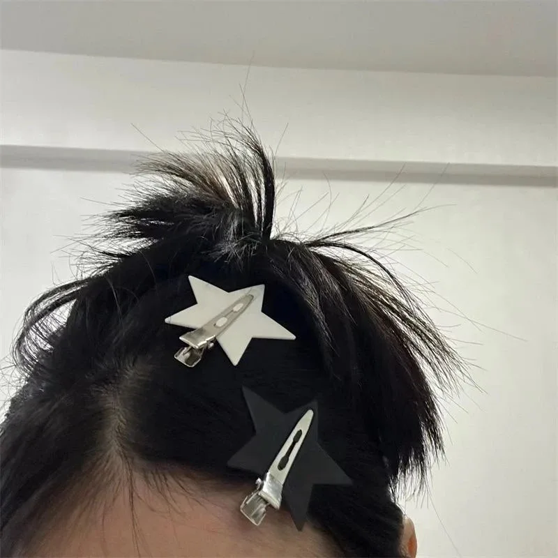 

10Pcs Star Hair Snap Clips Y2K Dopamine Traceless Bangs Hairpin Household DIY Salon Hairstyle Duck Beak Clip Hairstyle Accessory