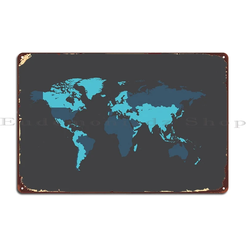 

Карта Workd, синие границы, металлические знаки, бар, клуб, создание дизайна, настенная роспись, жестяной знак, плакат