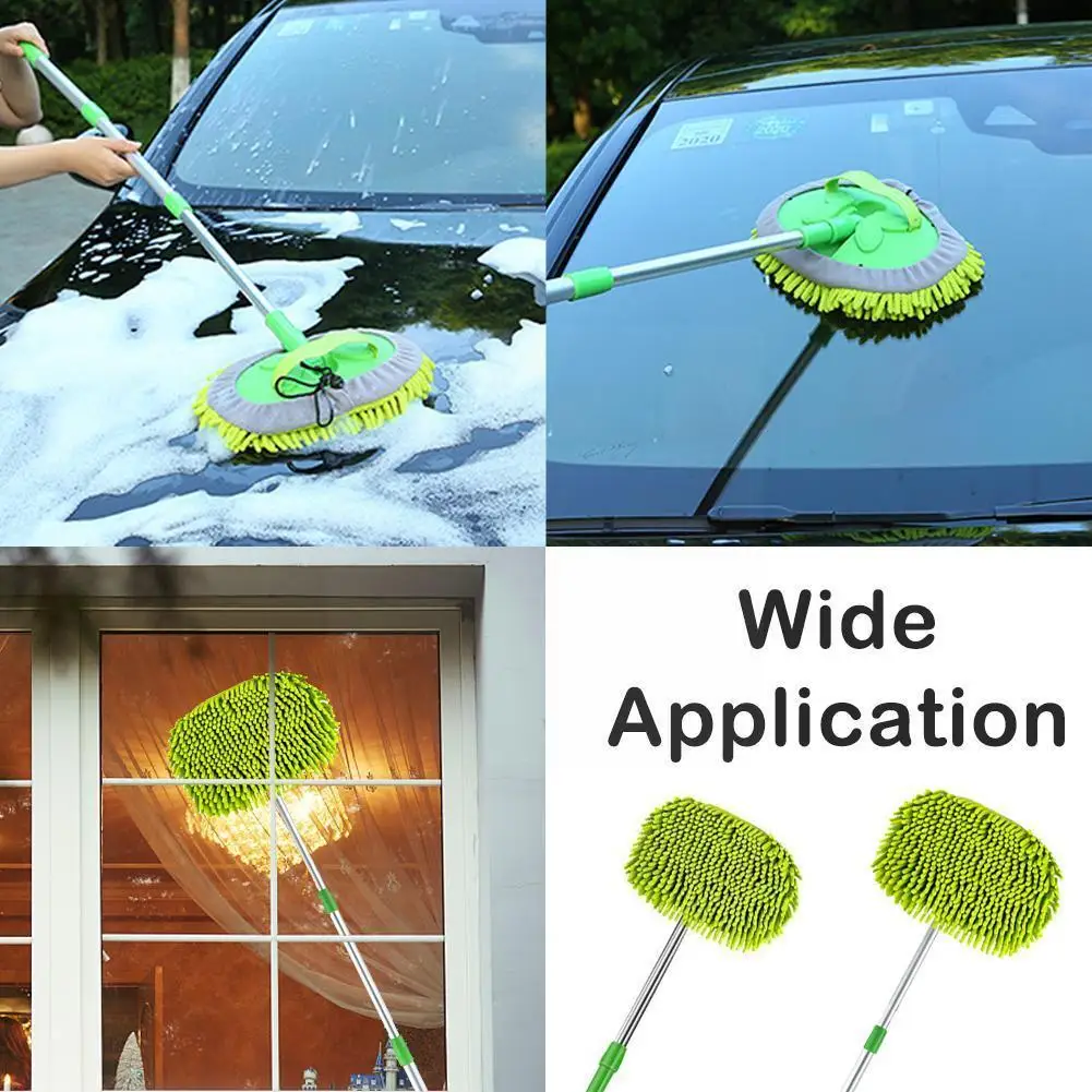 

Car Washing Mop Car Cleaning Dust Wax Adjustable Mop Auto Window Car Care Accessories Detailing Car-styling Tool Wash H3w4