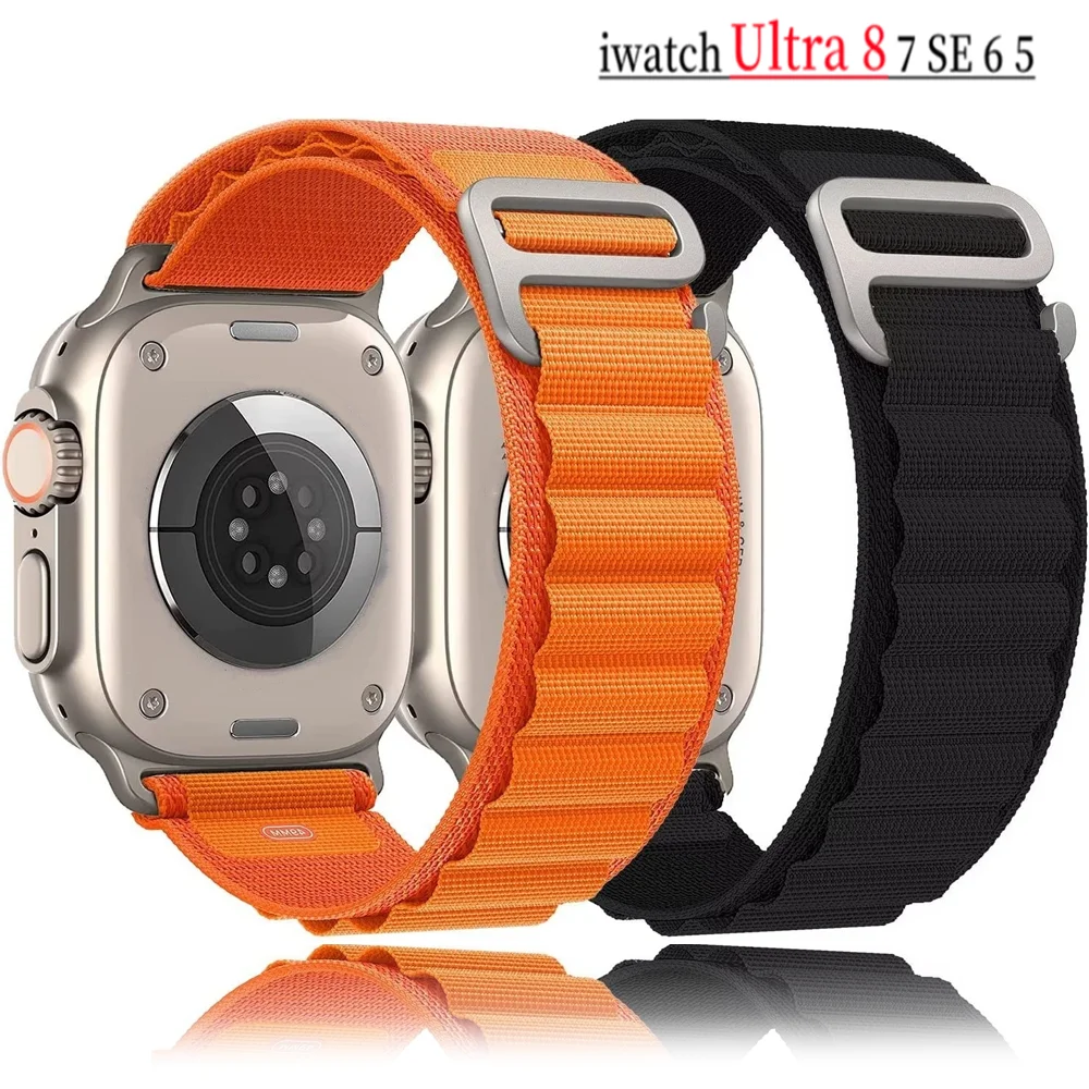 

Ремешок Alpine для apple watch band 49 мм 45 мм 44 мм 40 мм 41 мм, нейлоновый браслет для iwatch series Ultra 8 7 6 SE 5 4 3, браслет для наручных часов