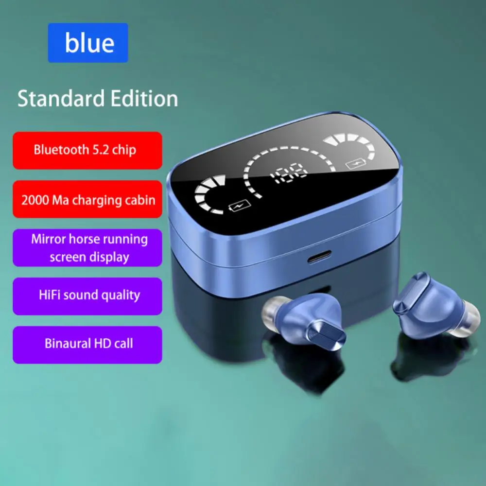 

Tws Headset Touch Control With Charging Box Wireless Headphones Stereo Digital Display Earphones Gaming Earbuds Noise Reduction