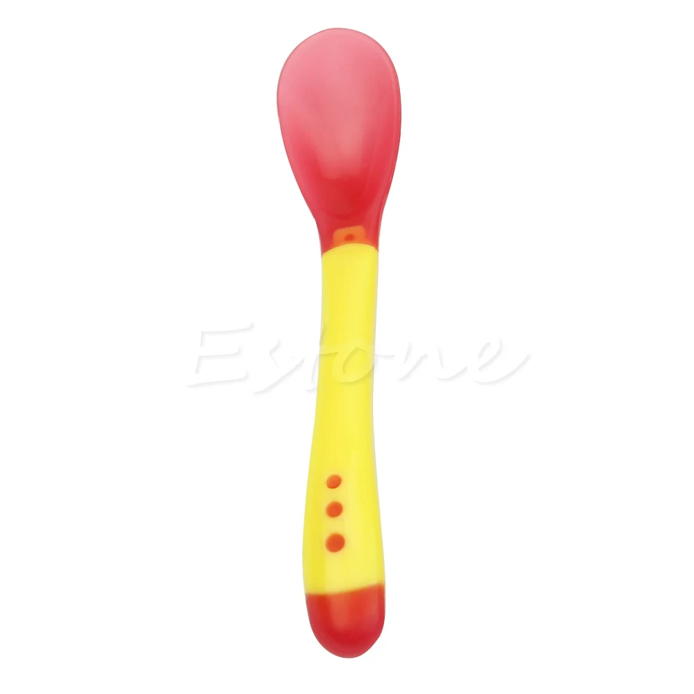 

2021 New 1PC Heat Sensing Thermal Feeding Spoon Baby Kid Weaning Silicone Head Tableware