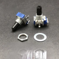 10pcs 10k 103 103b b10k volume potentiometer 4 pin position vertical shaft 15mm with a midpoint 4 feet switch