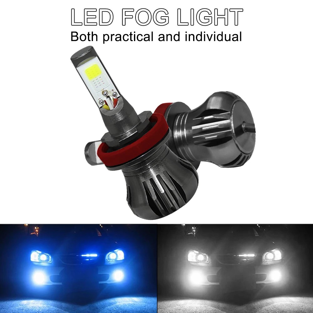 

Двухцветные в 1 160 Вт H8 H9 H11 Светодиодный Автомобильные противотуманные светильник ры 6000 К белый + 8000 к холодный синий цвет s Стробоскопическа...