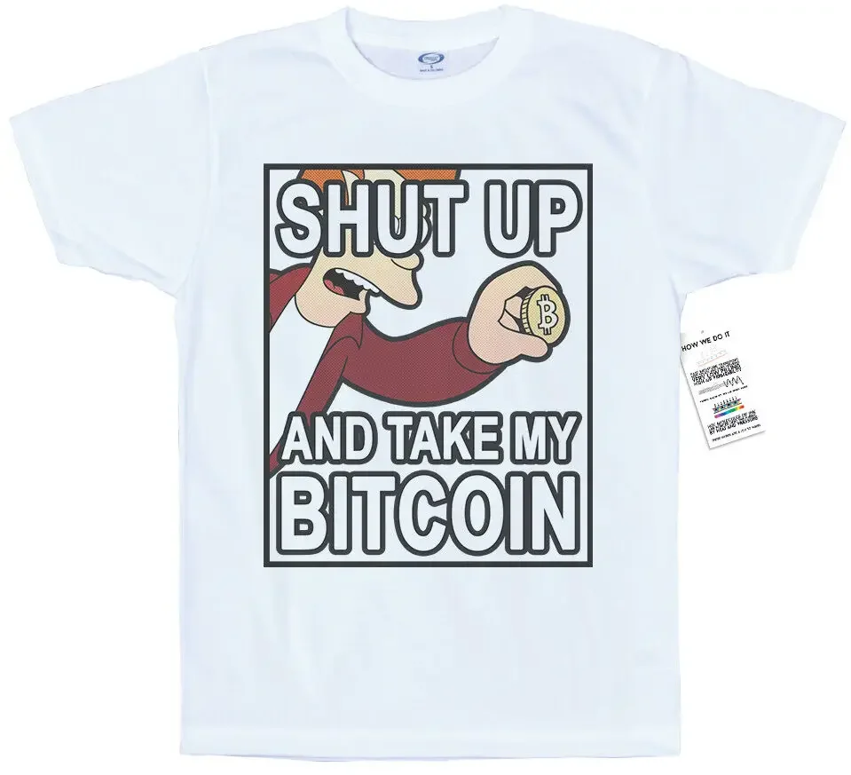 Футболка с надписью Shut Up and Bitcoin дизайнерские футболки Y2K летние топы коротким