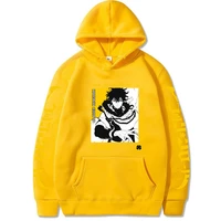 black clover anime hoodie solid pullovers solid sweatshirts casual men women hooded loose pockets sweater top