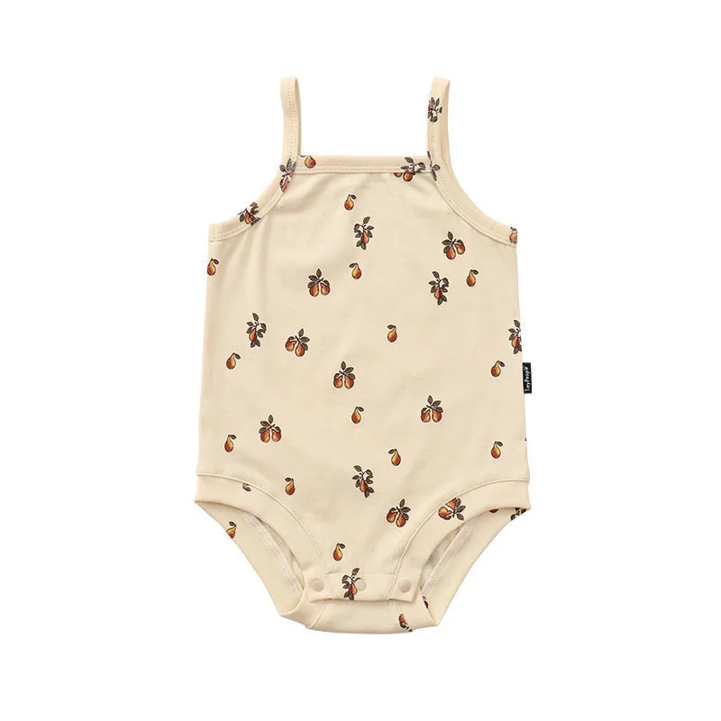 

Summer Baby Romper Strap Newborn Bodysuits Cotton Onesie Floral Print Jumpsuits Girl Body Infant Clothing One Piece Sleeveless