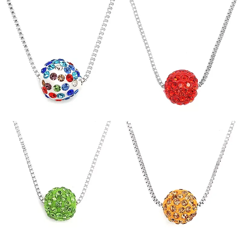 Хрустальный шар многоцветный шарик Шамбала подвеска ожерелье для женщин