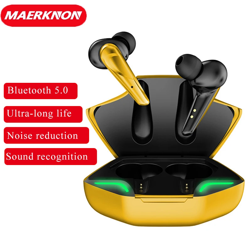Enlarge Headphones Wireless Earphones Bluetooth 5.0 Touch Control Headset Noise Cancelling Earbuds with Mic for Xiaomi Mobile Phone Fone