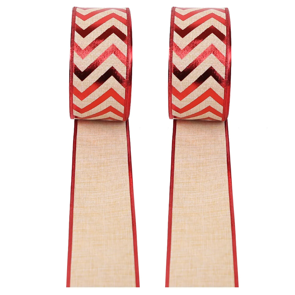 

Ribbon Christmastree Gift Wrapping Garland Fabric Trees Craft Burlap Chirstmas Tanksgiving Holiday Wired Decorative Wrap Diy