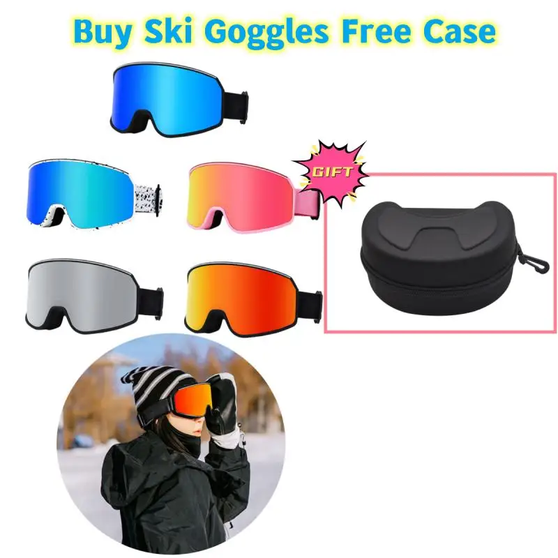 

Double Layer Ski Goggles Anti Fog Magnetic Absorption Cylindrical Ski Eyewear UV400 Men Women Ski Glasses Snowboard Poc Glasses