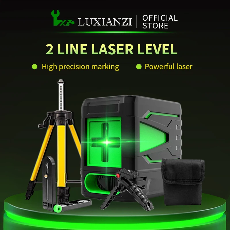 

Лазерный уровень LUXIANZI с 2 линиями, самонивелирующийся инструмент для выравнивания горизонтальных и вертикальных поперечных линий, сверхмо...