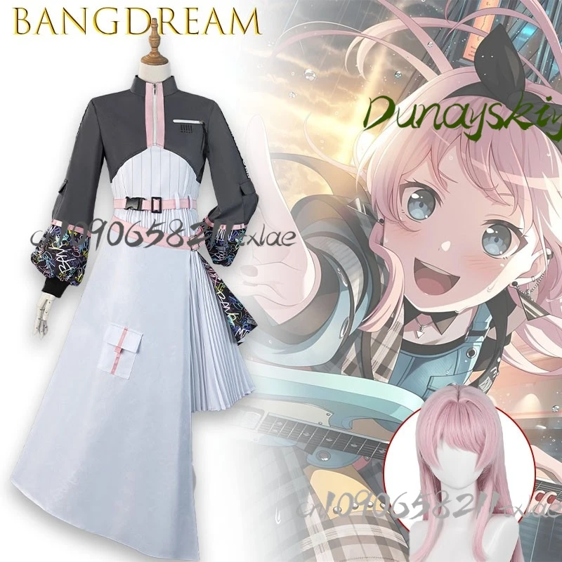 Фото Костюм для косплея BanG Dream MyGO Чихая Анон: матросская форма, плиссированная юбка с красной лентой, черные гольфы, школьный значок №2