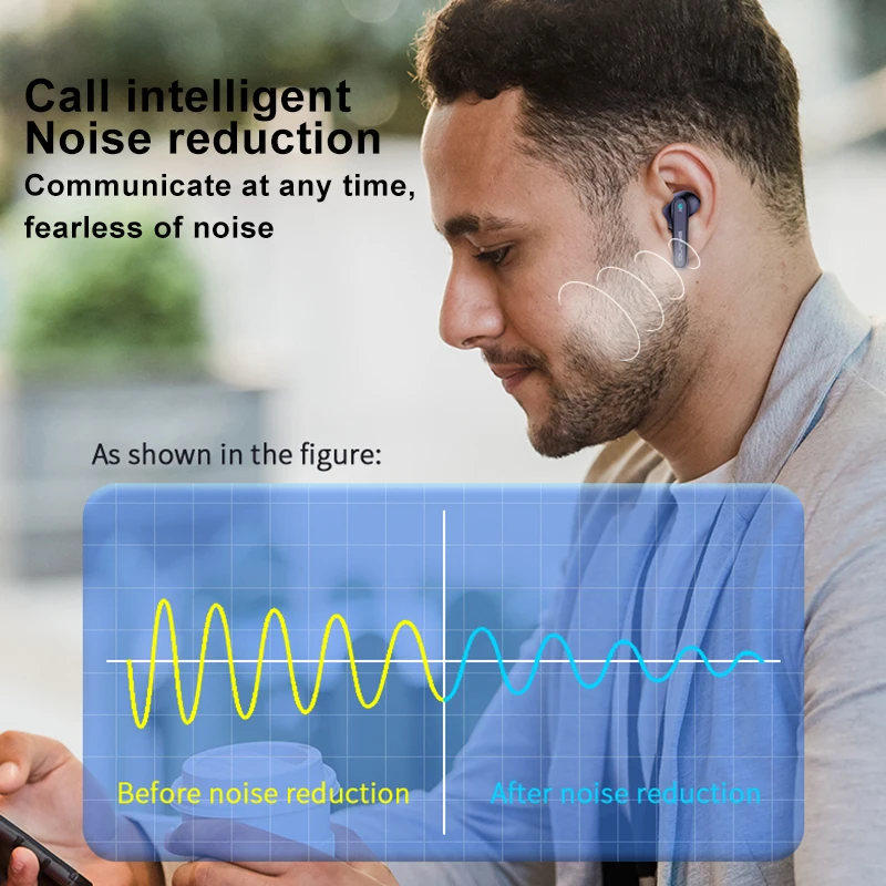 TWS Спортивные беспроводные Bluetooth-наушники ENC с шумоподавлением Беспроводные