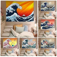 japanese wave art wall hanging tapestries indian buddha wall decoration witchcraft bohemian hippie cheap hippie wall hanging