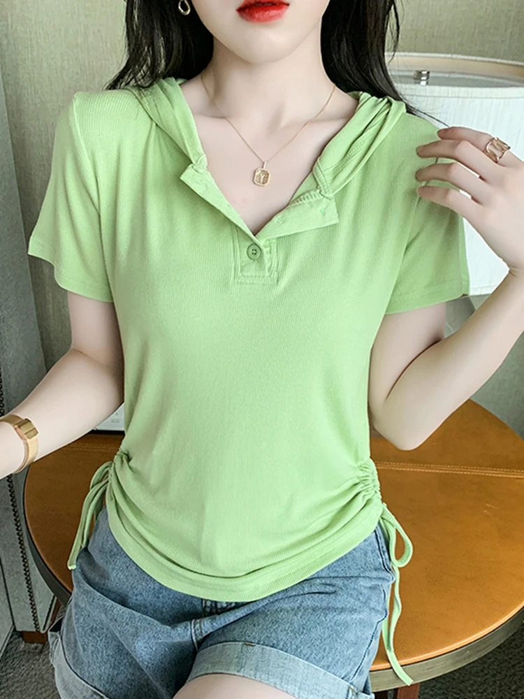 

Женская хлопковая Футболка BOBOKATEER с коротким рукавом, белая