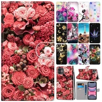 floral case painted leather cover for samsung galaxy a3 2015 a5 2016 a6 a7 a8 2018 a9 star pro a750 a520 a510 girl flower e08f