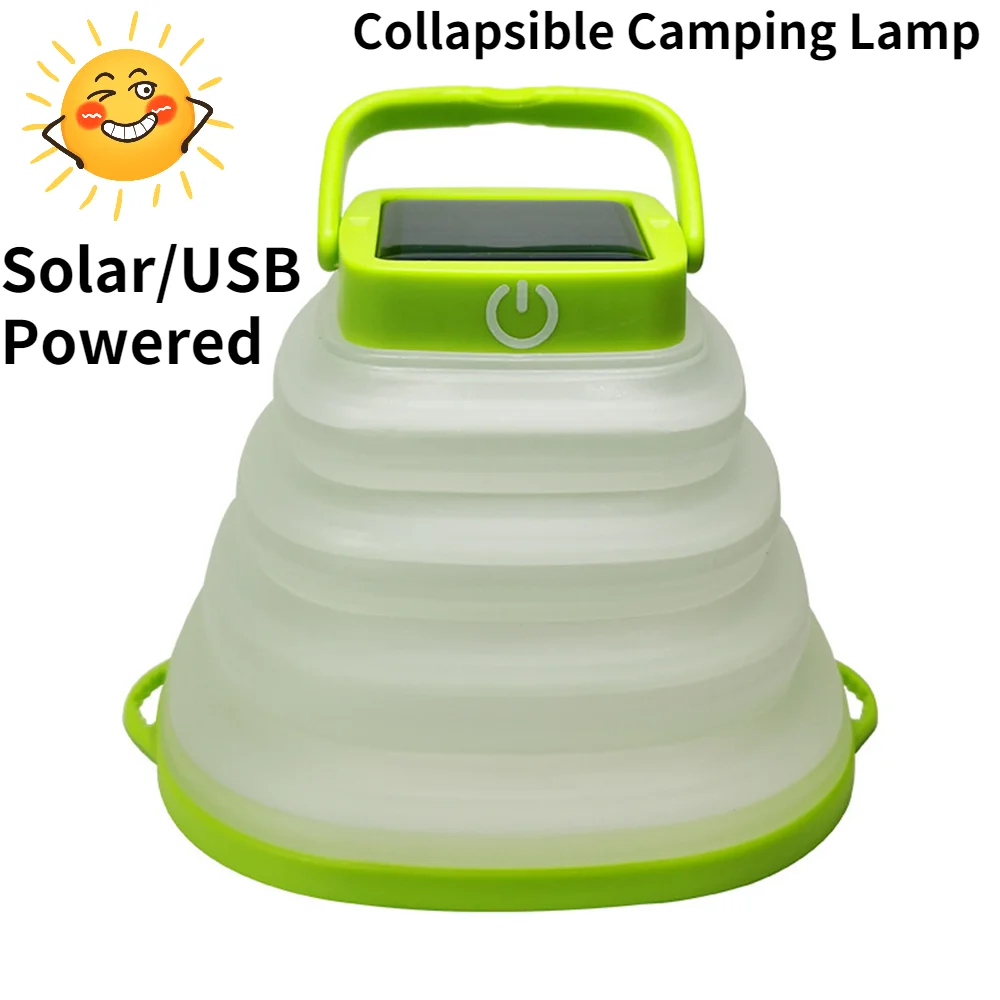 

IP68 Collapsible Camping Light Portable Lantern Solar Tent Lighting with Bowl-shape Design Waterproof LED Rechargeable Camp Lamp