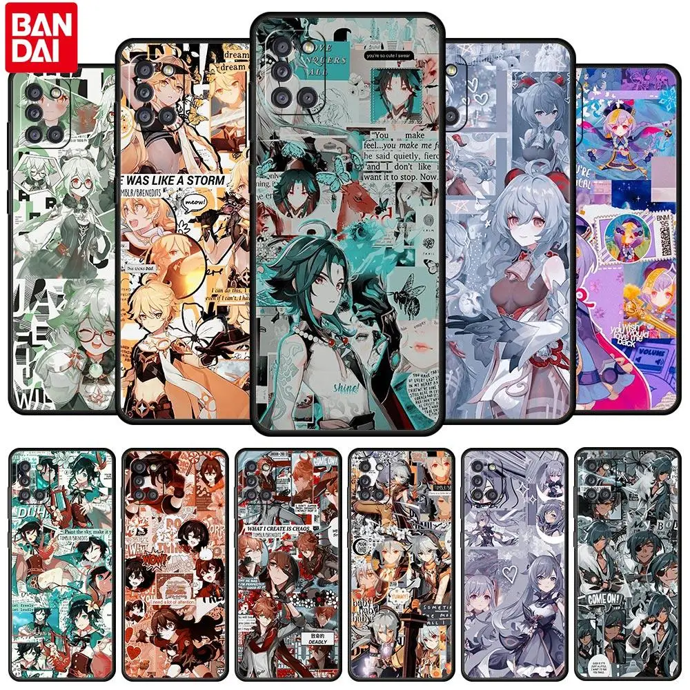 

Genshin Impact Anime Case For Samsung Galaxy A11 A21s A51 A71 A91 A12 A42 A32 A52 A72 A22 A33 A53 A73 Black Soft Cover Coque