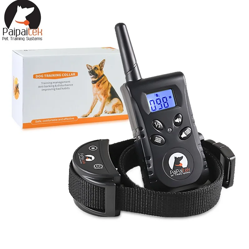 

Pet Training No Shock Collar Anti Bark Remote Collar 500Yd Range Vibration Rechargeable Waterproof Vibration Training Collar