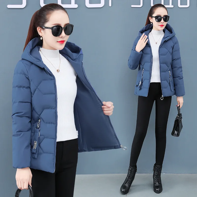 Women Parka Winter Warm Coat Short Down Jacket Korean Fashion Slim Fit Hooded Padded Jacket New