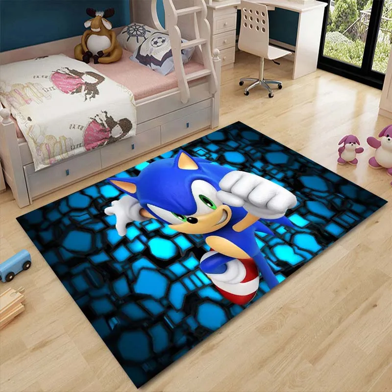 

3D Anime Sonic Pattern Carpet Living Room Anti-Slip Carpet Kids Bedroom Mat Yoga Mat Large Carpet Decoration